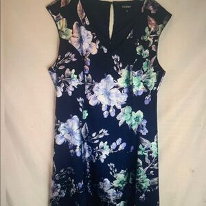 Roz & Ali Multicolored V-Neck Cap Sleeve Midi Sundress